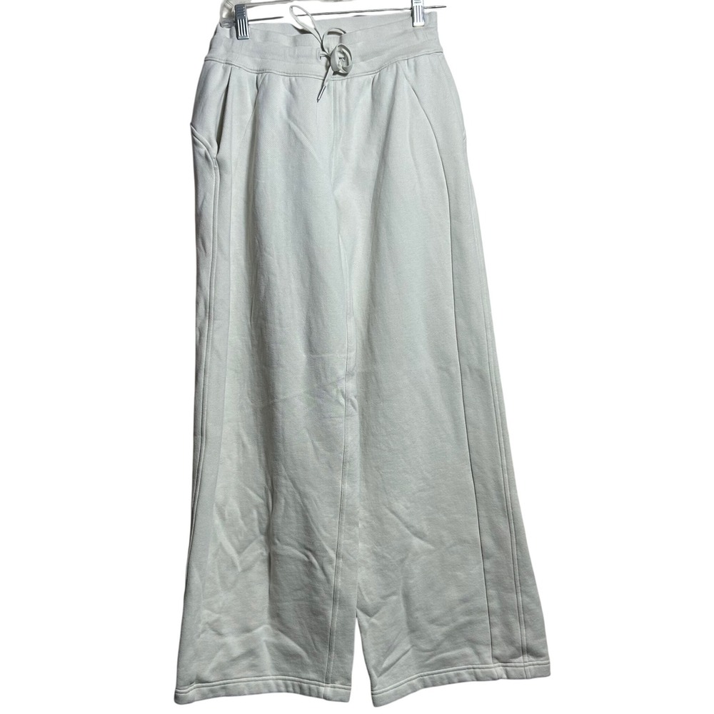 Lululemon Scuba Wide Leg High Rise Pants Bone White Fleece LW5GV7S Size S